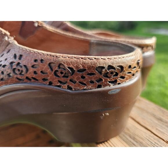 ARIAT Santa Cruz Comfort Clog Brown Caramel Leather Padded Insole US 10 B - Picture 5 of 12